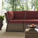 Crosley Furniture Patio Sectional Sets Crosely Furniture - Bradenton 5Pc Outdoor Wicker Sectional Set Include Color - Right Side Loveseat, Left Side Loveseat, Corner Chair, Arm Chair, & Sectional Glass Top Coffee Table - KO70021XX-XX