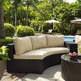 Crosley Furniture Patio Sectionals Crosely Furniture - Catalina Outdoor Wicker Round Sectional Sofa Gray/Sand - CO7120-XX