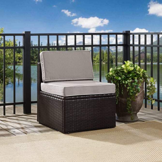 Crosley Furniture Patio Sectionals Gray Crosely Furniture - Palm Harbor Outdoor Wicker Center Chair Include Color/Brown - KO70090BR-XX