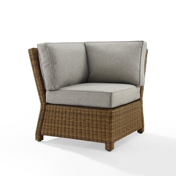 Crosley Furniture Patio Sectionals Gray/Weathered Brown Crosely Furniture - Bradenton Outdoor Wicker Sectional Corner Chair Include Color - KO70018XX-XX