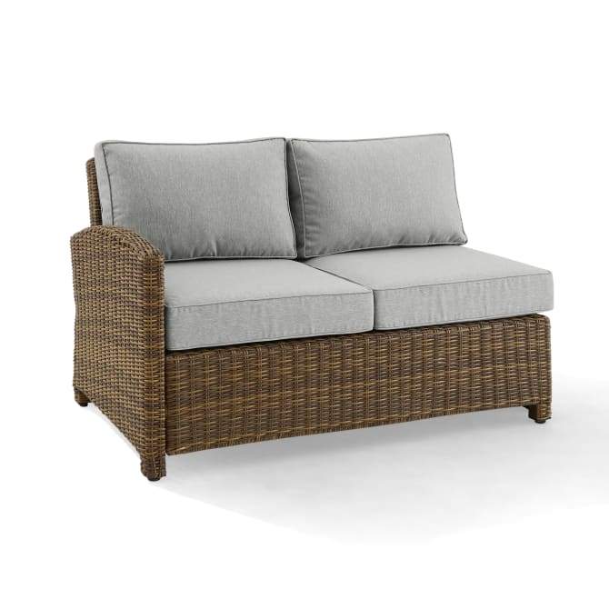 Crosley Furniture Patio Sectionals Gray/Weathered Brown Crosely Furniture - Bradenton Outdoor Wicker Sectional Left Side Loveseat Include Color - KO70016XX-XX