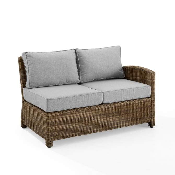 Crosley Furniture Patio Sectionals Gray/Weathered Brown Crosely Furniture - Bradenton Outdoor Wicker Sectional Right Side Loveseat Include Color - KO70015XX-XX