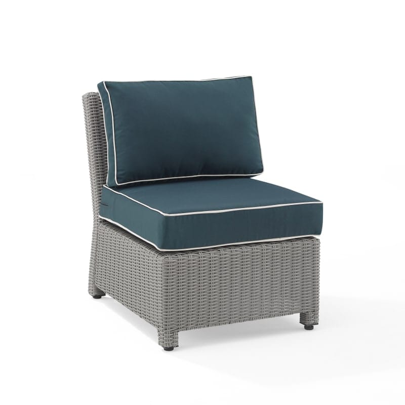 Crosley Furniture Patio Sectionals Navy/Gray Crosely Furniture - Bradenton Outdoor Wicker Sectional Center Chair Include Color - KO70017XX-XX