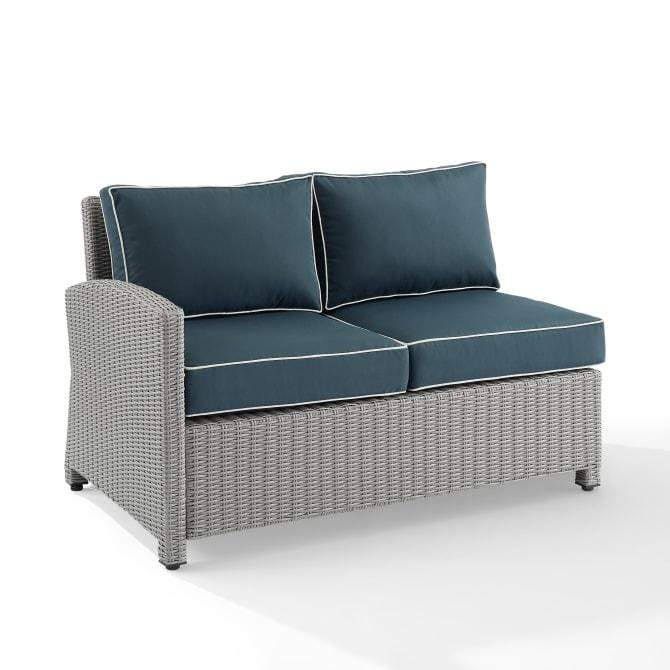Crosley Furniture Patio Sectionals Navy/Gray Crosely Furniture - Bradenton Outdoor Wicker Sectional Left Side Loveseat Include Color - KO70016XX-XX