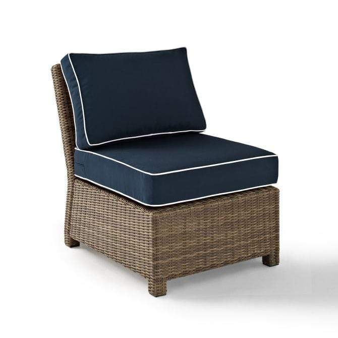 Crosley Furniture Patio Sectionals Navy/Weathered Brown Crosely Furniture - Bradenton Outdoor Wicker Sectional Center Chair Include Color - KO70017XX-XX