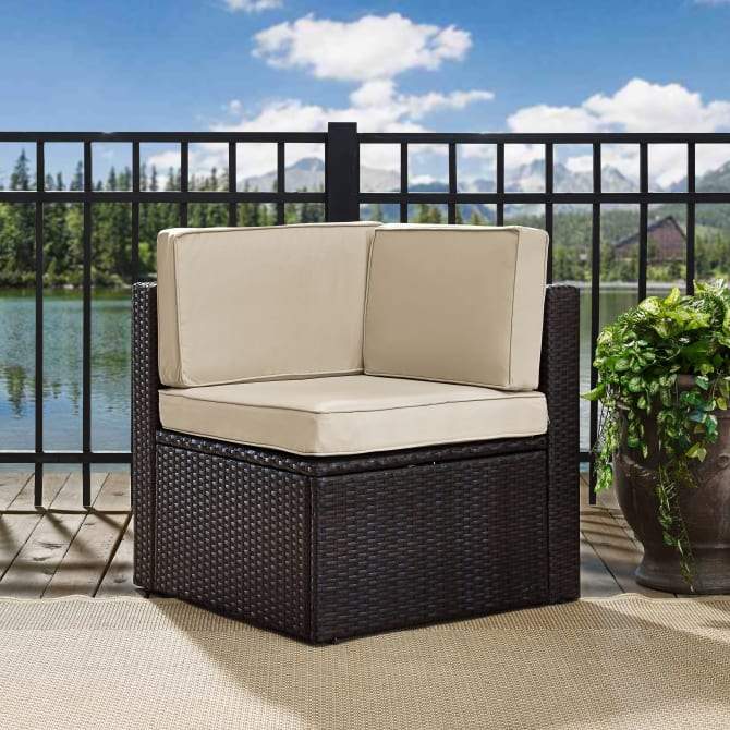 Crosley Furniture Patio Sectionals Sand Crosely Furniture - Palm Harbor Outdoor Wicker Corner Chair Include Color/Brown - KO70089BR-XX