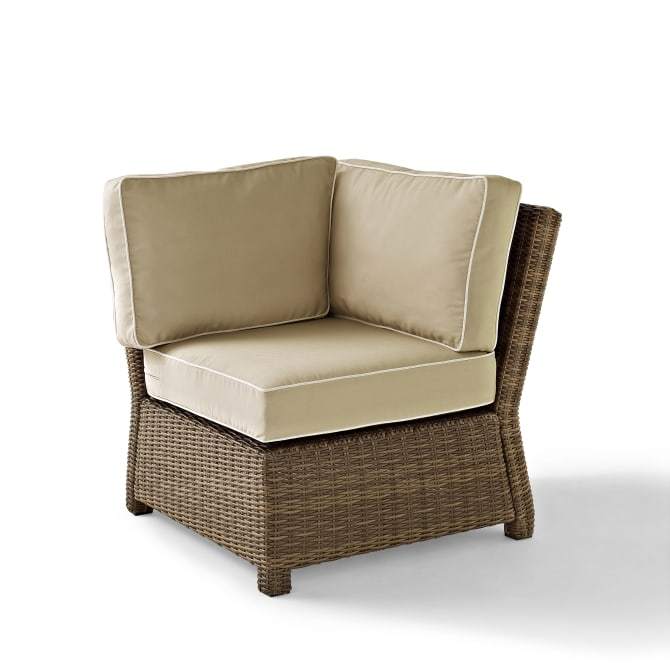 Crosley Furniture Patio Sectionals Sand/Weathered Brown Crosely Furniture - Bradenton Outdoor Wicker Sectional Corner Chair Include Color - KO70018XX-XX