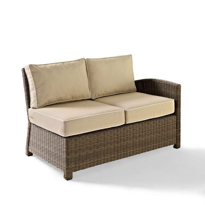 Crosley Furniture Patio Sectionals Sand/Weathered Brown Crosely Furniture - Bradenton Outdoor Wicker Sectional Right Side Loveseat Include Color - KO70015XX-XX