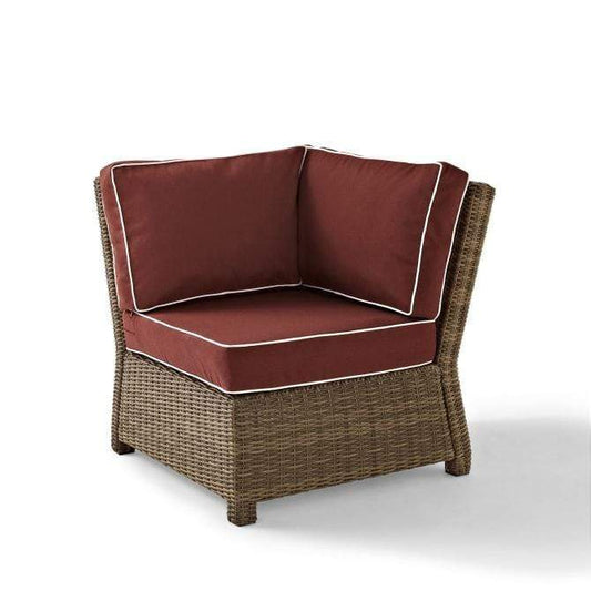 Crosley Furniture Patio Sectionals Sangria/Weathered Brown Crosely Furniture - Bradenton Outdoor Wicker Sectional Corner Chair Include Color - KO70018XX-XX