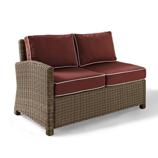 Crosley Furniture Patio Sectionals Sangria/Weathered Brown Crosely Furniture - Bradenton Outdoor Wicker Sectional Left Side Loveseat Include Color - KO70016XX-XX