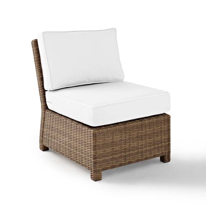 Crosley Furniture Patio Sectionals White/Weathered Brown Crosely Furniture - Bradenton Outdoor Wicker Sectional Center Chair Include Color - KO70017XX-XX