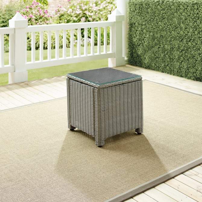 Crosley Furniture Patio Side Tables Crosely Furniture - Bradenton Outdoor Wicker Rectangular Side Table Gray/Weathered Brown - CO7219-XX