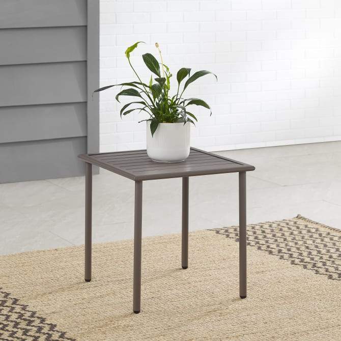 Crosley Furniture Patio Side Tables Crosely Furniture - Cali Bay Outdoor Metal Side Table Light Brown - CO6235-LB - Light Brown