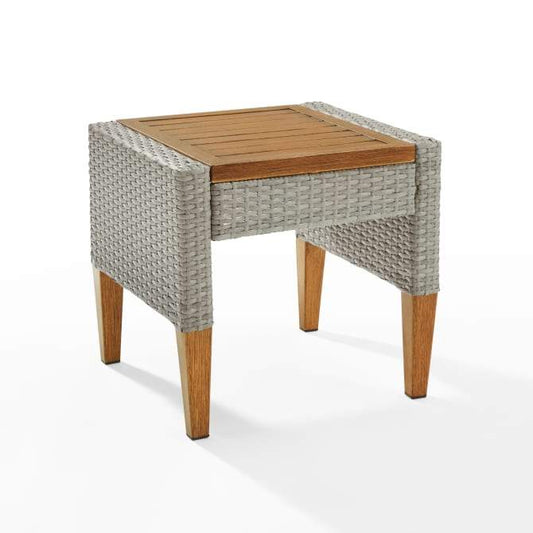 Crosley Furniture Patio Side Tables Crosely Furniture - Capella Outdoor Wicker Side Table Gray/Acorn - CO7280-GY - Gray