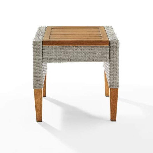 Crosley Furniture Patio Side Tables Crosely Furniture - Capella Outdoor Wicker Side Table Gray/Acorn - CO7280-GY - Gray