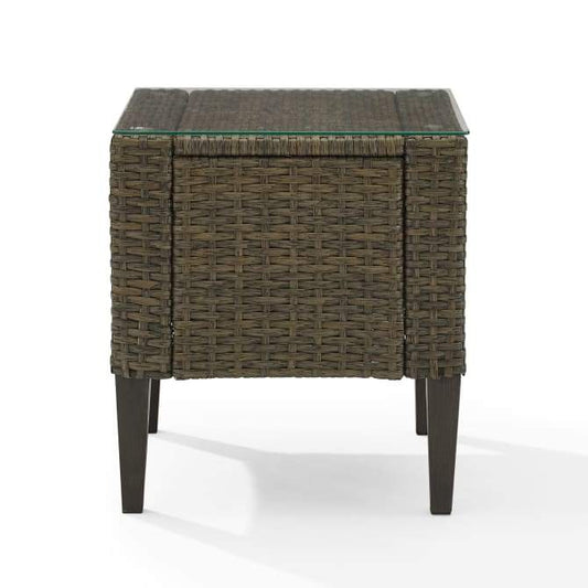 Crosley Furniture Patio Side Tables Crosely Furniture - Rockport Outdoor Wicker Side Table Light Brown - CO7275-LB - Light Brown