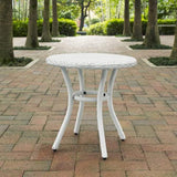Crosley Furniture Patio Side Tables White Crosely Furniture - Palm Harbor Outdoor Wicker Round Side Table Brown/White - CO7217-XX
