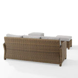 Crosley Furniture Patio Sofa Sets Crosely Furniture - Bradenton 3Pc Outdoor Wicker Sofa Set Include Color/Weathered Brown - Sofa & 2 Ottomans - KO70186WB-XX