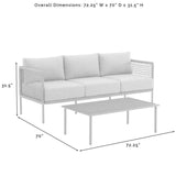 Crosley Furniture Patio Sofa Sets Crosely Furniture - Cali Bay 2Pc Outdoor Wicker And Metal Sofa Set Taupe/Light Brown - Sofa & Coffee Table - KO70271LB-TE - Taupe
