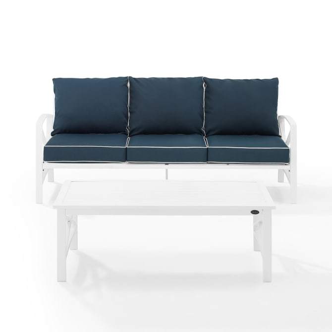 Crosley Furniture Patio Sofa Sets Crosely Furniture - Kaplan 2Pc Outdoor Metal Sofa Set Include Color/White - Sofa & Coffee Table - KO60029WH-XX