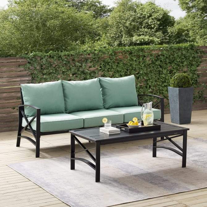 Crosley Furniture Patio Sofa Sets Crosely Furniture - Kaplan 2Pc Outdoor Sofa Set Include Color/Oil Rubbed Bronze - Sofa & Coffee Table - KO60029BZ-XX