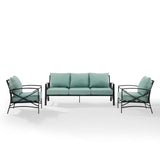 Crosley Furniture Patio Sofa Sets Crosely Furniture - Kaplan 3Pc Outdoor Metal Sofa Set Include Color/Oil Rubbed Bronze - Sofa & 2 Arm Chairs - KO60030BZ-XX