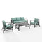 Crosley Furniture Patio Sofa Sets Mist Crosely Furniture - Kaplan 4Pc Outdoor Metal Sofa Set Include Color/Oil Rubbed Bronze - Sofa, Coffee Table, & 2 Arm Chairs - KO60028BZ-XX