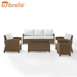 Crosley Furniture Patio Sofa Sets White Crosely Furniture - Bradenton 5Pc Outdoor Wicker Sofa Set Include Color/Weathered Brown - Sofa, Side Table, Coffee Table, & 2 Armchairs - KO70051WB-XX