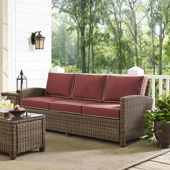 Crosley Furniture Patio Sofas Crosely Furniture - Bradenton Outdoor Wicker Sofa Include Color/Weathered Brown - KO70049WB-XX