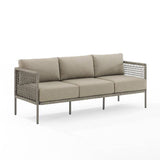 Crosley Furniture Patio Sofas Crosely Furniture - Cali Bay Outdoor Wicker Sofa Taupe/Light Brown - KO70270LB-TE - Taupe