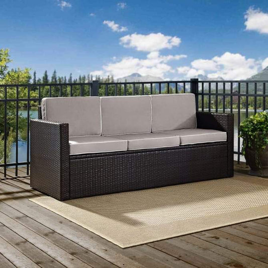 Crosley Furniture Patio Sofas Crosely Furniture - Palm Harbor Outdoor Wicker Sofa Include Color/Brown - KO70048BR-XX