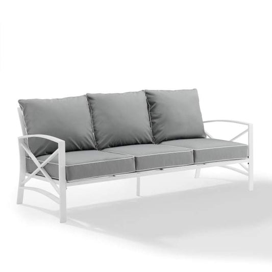 Crosley Furniture Patio Sofas Gray Crosely Furniture - Kaplan Outdoor Metal Sofa Include Color/White - KO60027WH-XX