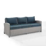 Crosley Furniture Patio Sofas Navy Crosely Furniture - Bradenton Outdoor Wicker Sofa Include Color/Gray - KO70049GY-XX
