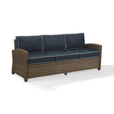 Crosley Furniture Patio Sofas Navy Crosely Furniture - Bradenton Outdoor Wicker Sofa Include Color/Weathered Brown - KO70049WB-XX