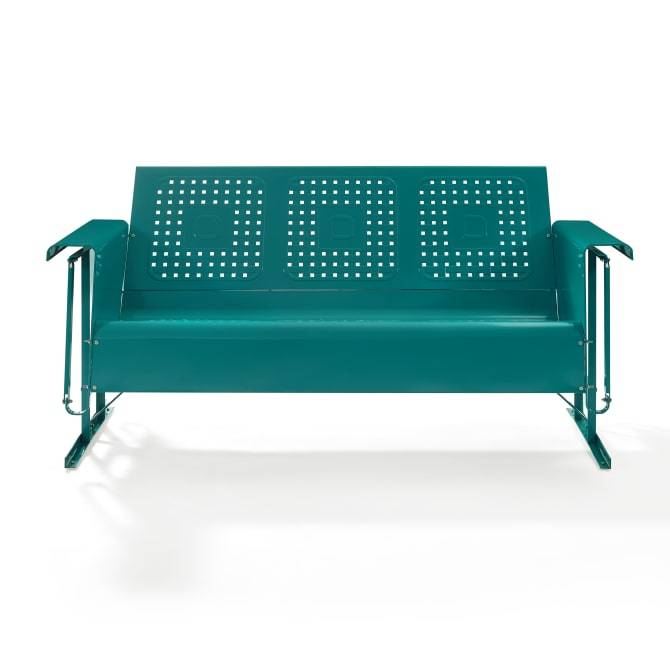 Crosley Furniture Patio Sofas Turquoise Gloss Crosely Furniture - Bates Outdoor Metal Sofa Glider Navy - CO1023-XX - Include Color