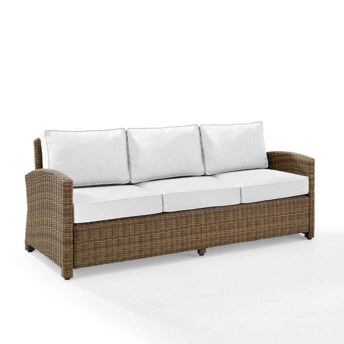Crosley Furniture Patio Sofas White Crosely Furniture - Bradenton Outdoor Wicker Sofa Include Color/Weathered Brown - KO70049WB-XX