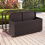 Crosley Furniture Patio Storage Brown Crosely Furniture - Palm Harbor Outdoor Wicker Pool Storage Caddy Brown/Weathered Gray - CO7303-XX