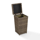 Crosley Furniture Patio Storage Crosely Furniture - Bradenton Outdoor Wicker Trash Can Weathered Brown - CO7306-WB - Weathered Brown