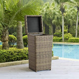 Crosley Furniture Patio Storage Crosely Furniture - Bradenton Outdoor Wicker Trash Can Weathered Brown - CO7306-WB - Weathered Brown