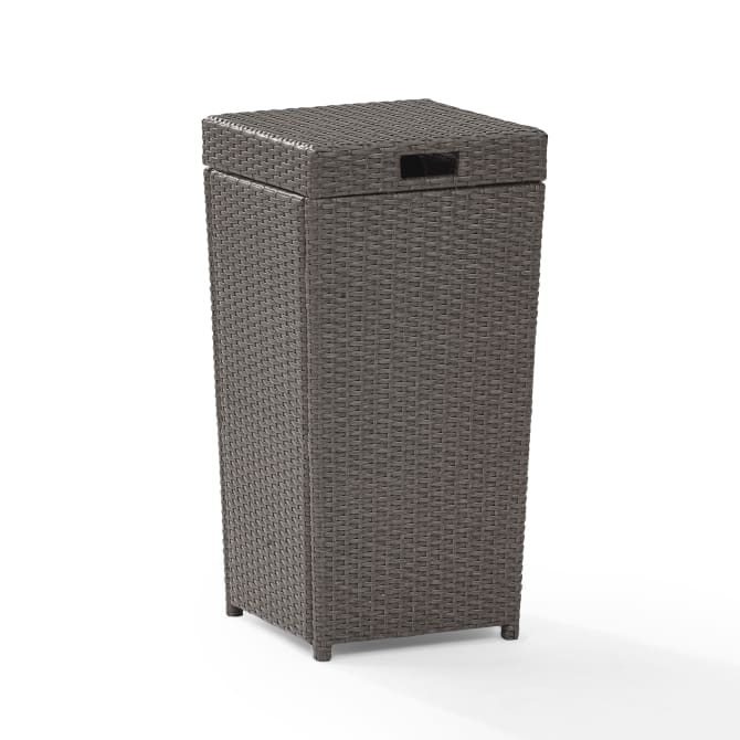 Crosley Furniture Patio Storage Weathered Gray Crosely Furniture - Palm Harbor Outdoor Wicker Trash Bin Brown/Weathered Gray - CO7301-XX