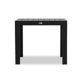 Harmonia Living - Classic Aluminum 4-Seater Square Dining Table - Black\Slate | CSAL-BK-4SQDT