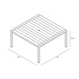 Harmonia Living - Classic Aluminum 8-Seater Square Dining Table - Slate | CSAL-SL-8SQDT