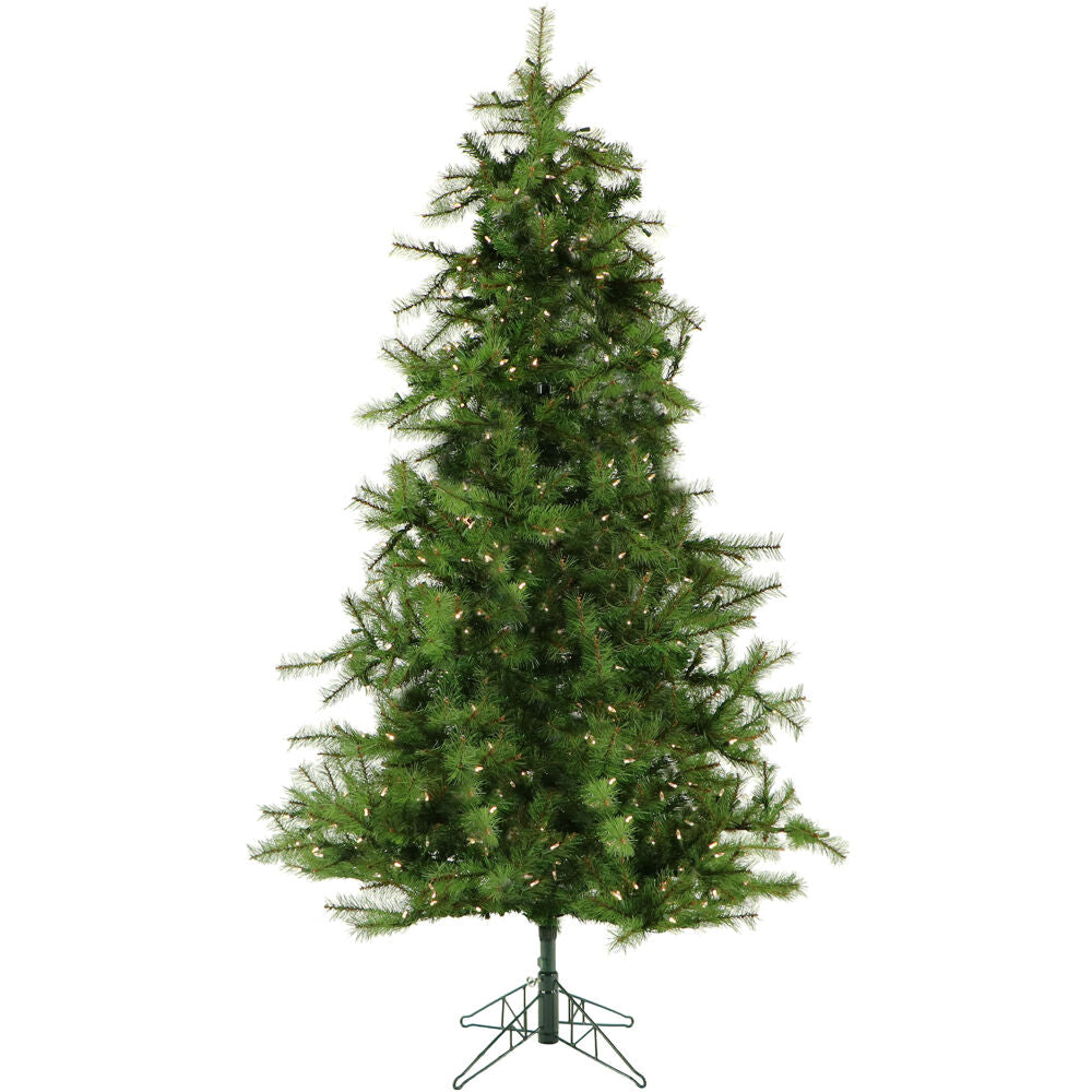 Christmas Time -  7-Ft. Colorado Pine Artificial Christmas Tree with Clear LED String Lighting