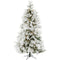 Christmas Time -  5-Ft. Frosted Fir Flocked Slim Christmas Tree with Warm White LED Lights