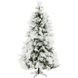 Christmas Time -  6.5-Ft. Frosted Fir Snowy Artificial Christmas Tree with Clear LED String Lighting