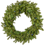Christmas Time -  36-In. Greenland Artificial Holiday Wreath with Multi-Colored Battery-Operated LED String Lights for Indoor/Outdoor Use