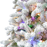 Christmas Time -  6.5-ft. Half Tree with Multi-Colored LED Lighting