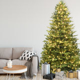Christmas Time -  6.5-Ft. Saint Nicholas Pine Christmas Tree with Warm White LED Lights