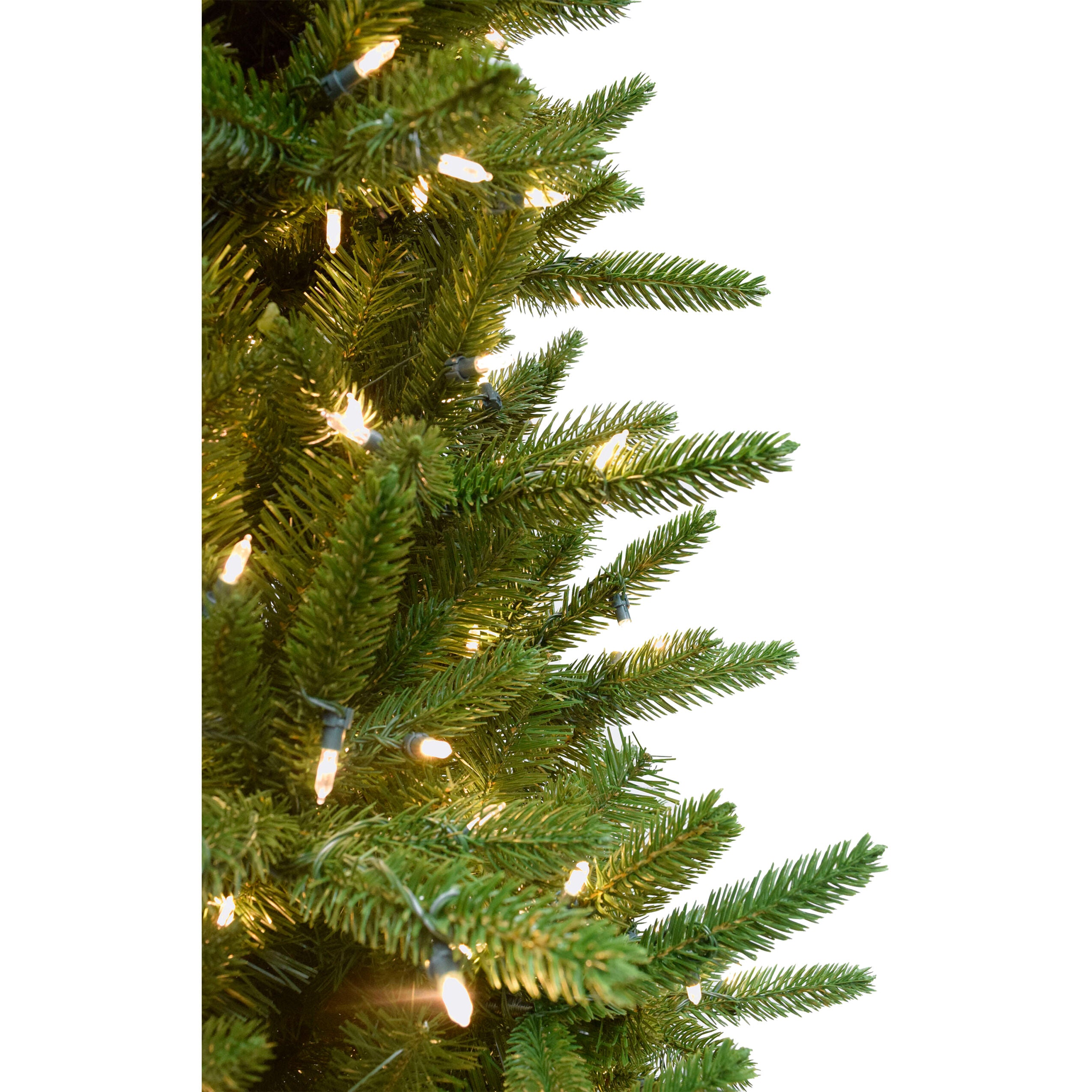Christmas Time -  7.5 Ft. Stockbridge Pine Slim Artificial Christmas Tree with Warm White LED Lights