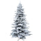 Christmas Time -  7.5-Ft Silverado Pine White Flocked Slim Christmas Tree with Metal Stand, No Lights